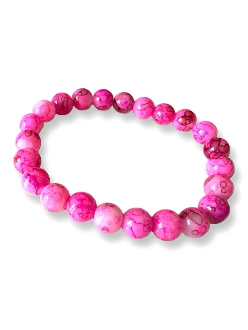 ⭐️ 5 for $25 Pink Glass Crystal Beaded Stretchy Bracelet